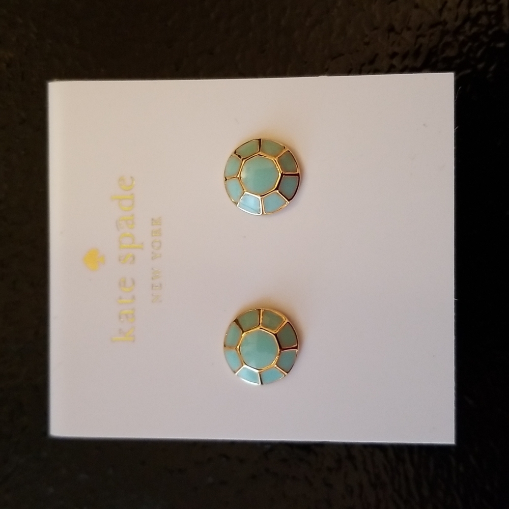 Kate Spade, Teal stud earings, never worn!